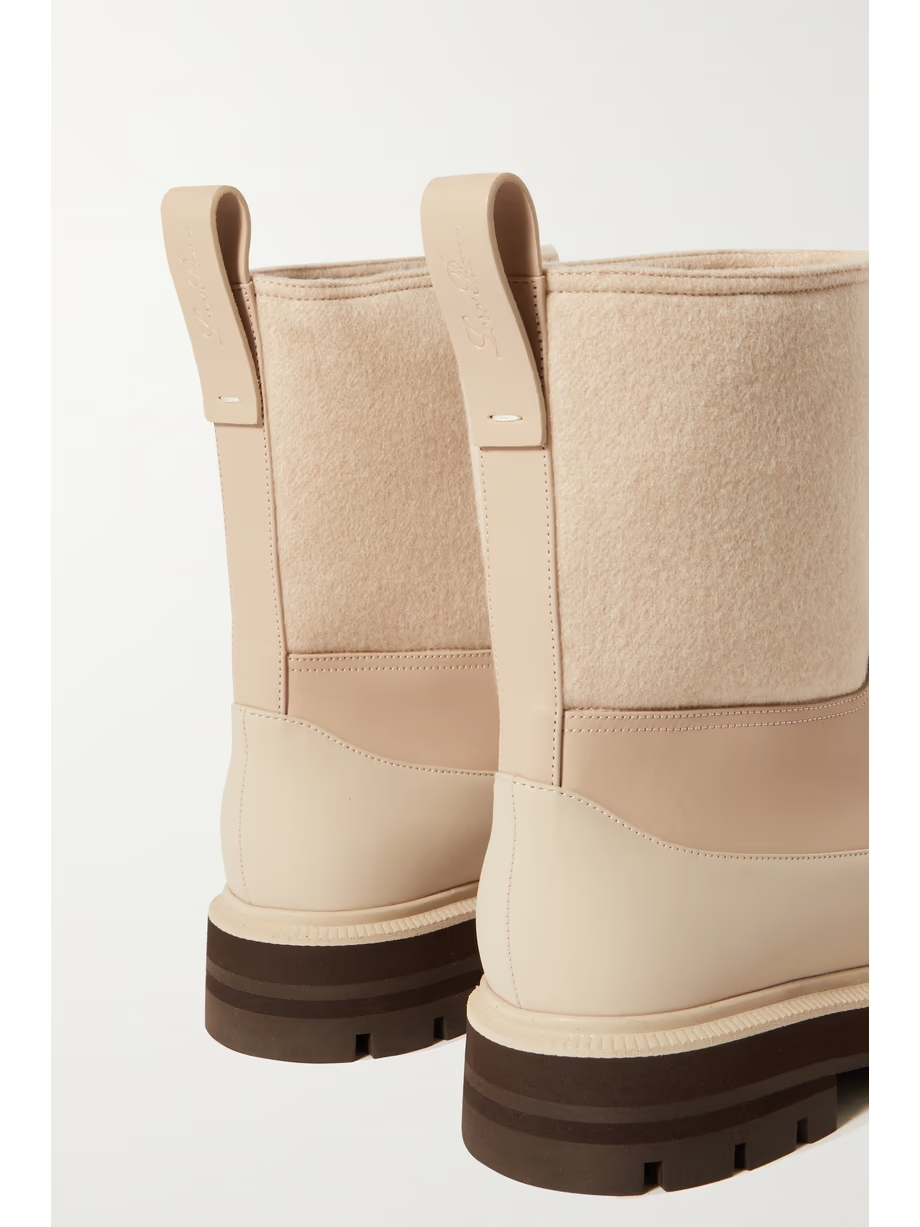 Regent cashmere and leather ankle boots Regent cashmere and leather ankle boots