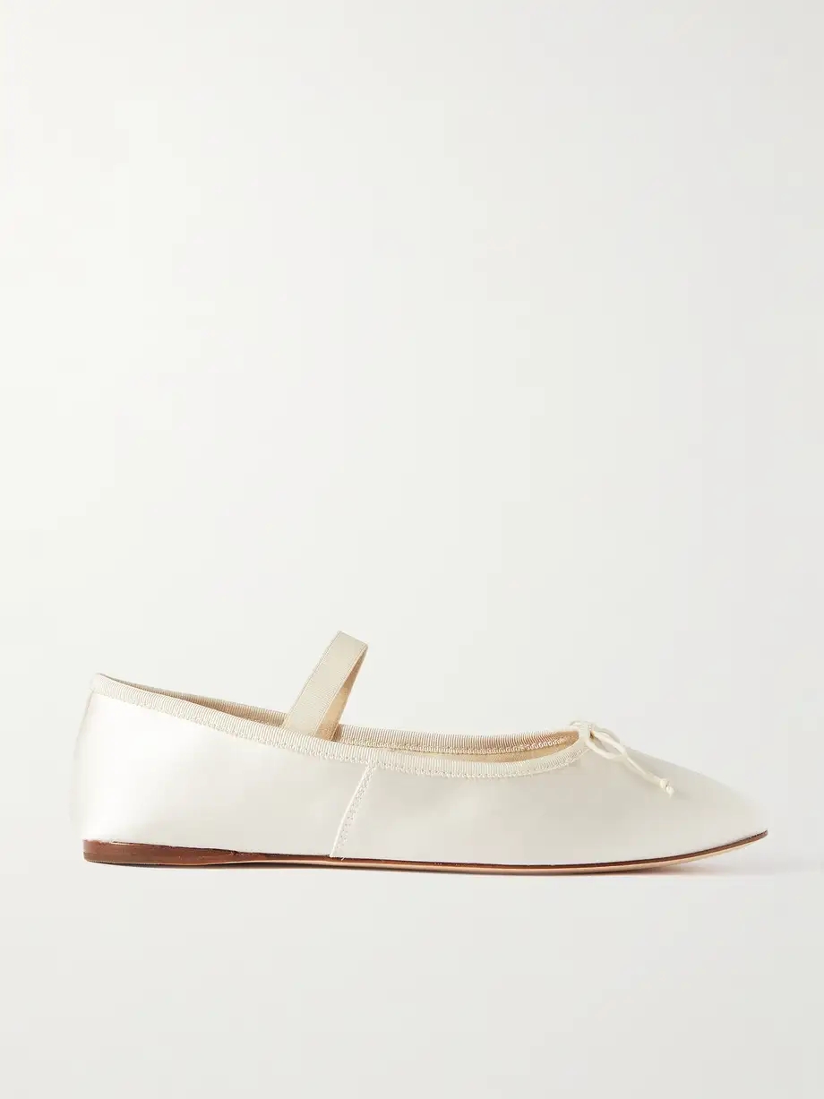 + NET SUSTAIN Leonie grosgrain-trimmed satin ballet flats