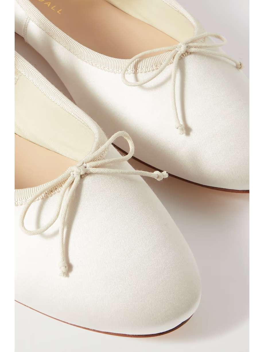 + NET SUSTAIN Leonie grosgrain-trimmed satin ballet flats