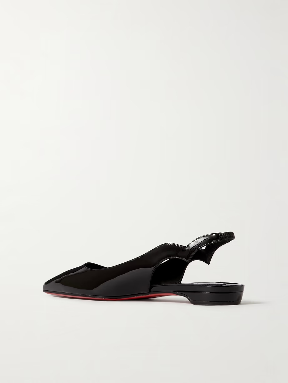 Hot Chikita patent-leather slingback point-toe flats