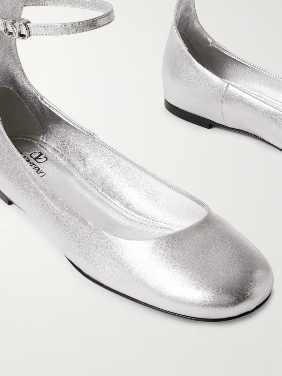 Tan-Go metallic leather ballet flats