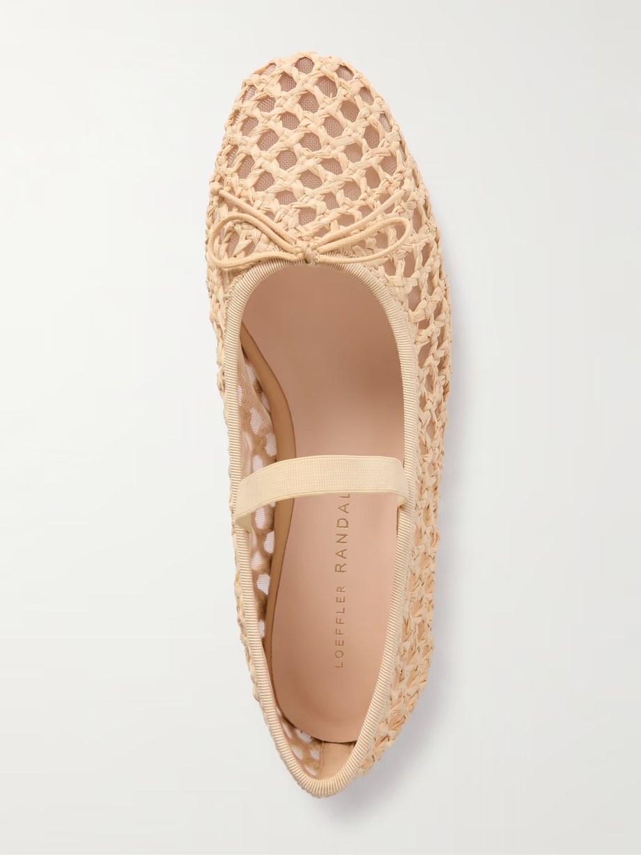 Leonie woven raffia ballet flats