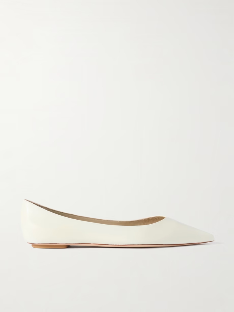 Emilia leather point-toe ballet flats