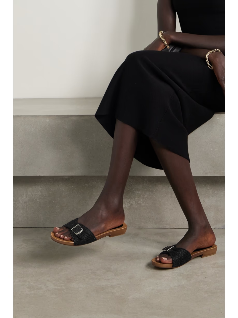 Clover buckled jute slides Clover buckled jute slides