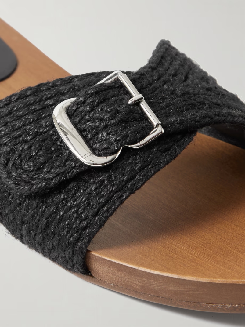 Clover buckled jute slides Clover buckled jute slides