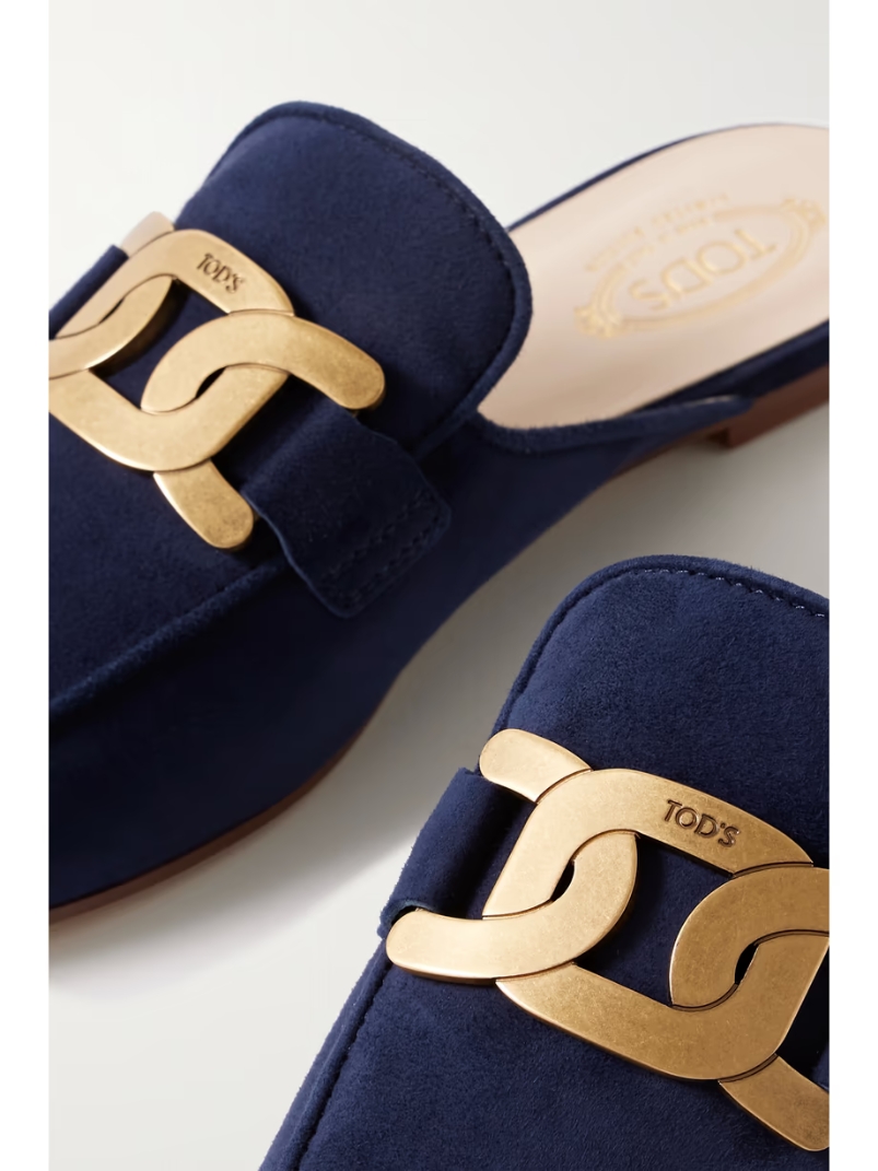 Embellished suede slippers Embellished suede slippers