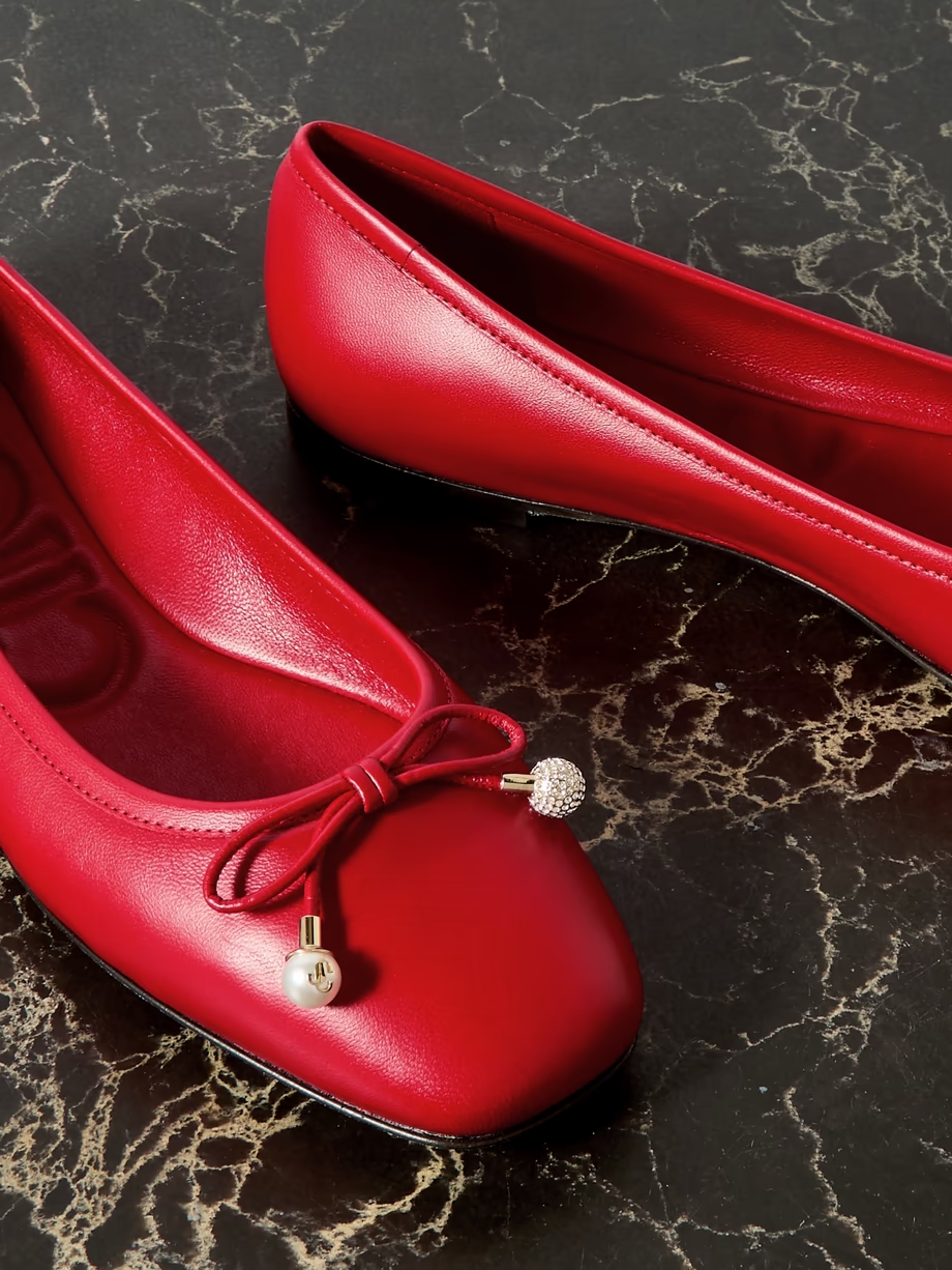 Elme embellished leather ballet flats Elme embellished leather ballet flats