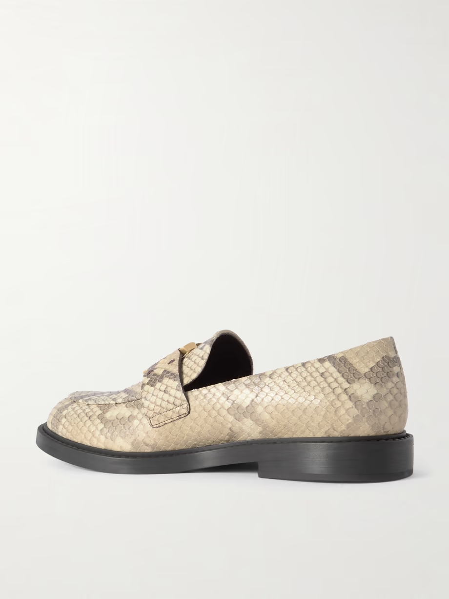 Marcie buckled snake-effect leather loafers Marcie buckled snake-effect leather loafers