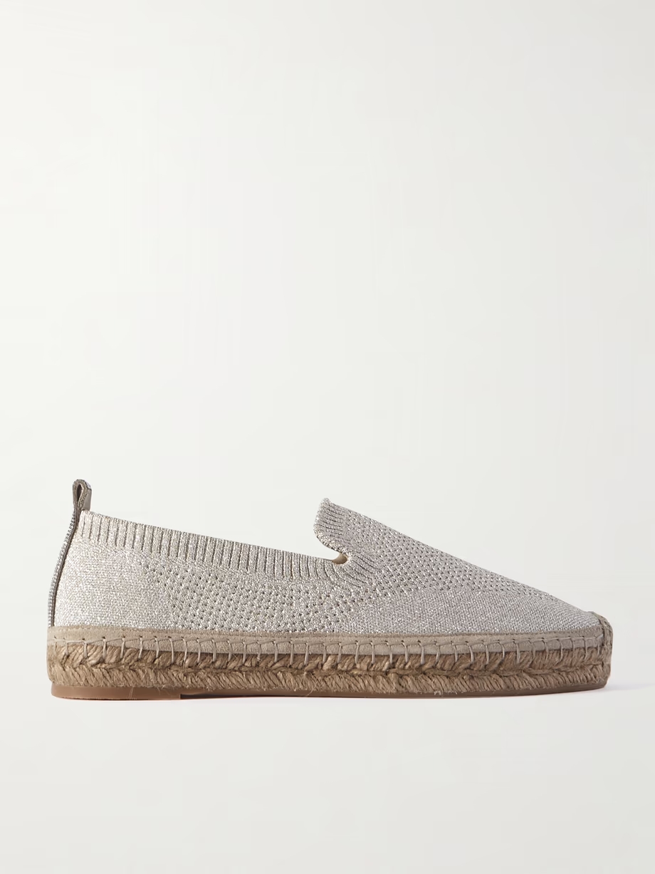 Metallic stretch-knit espadrilles Metallic stretch-knit espadrilles