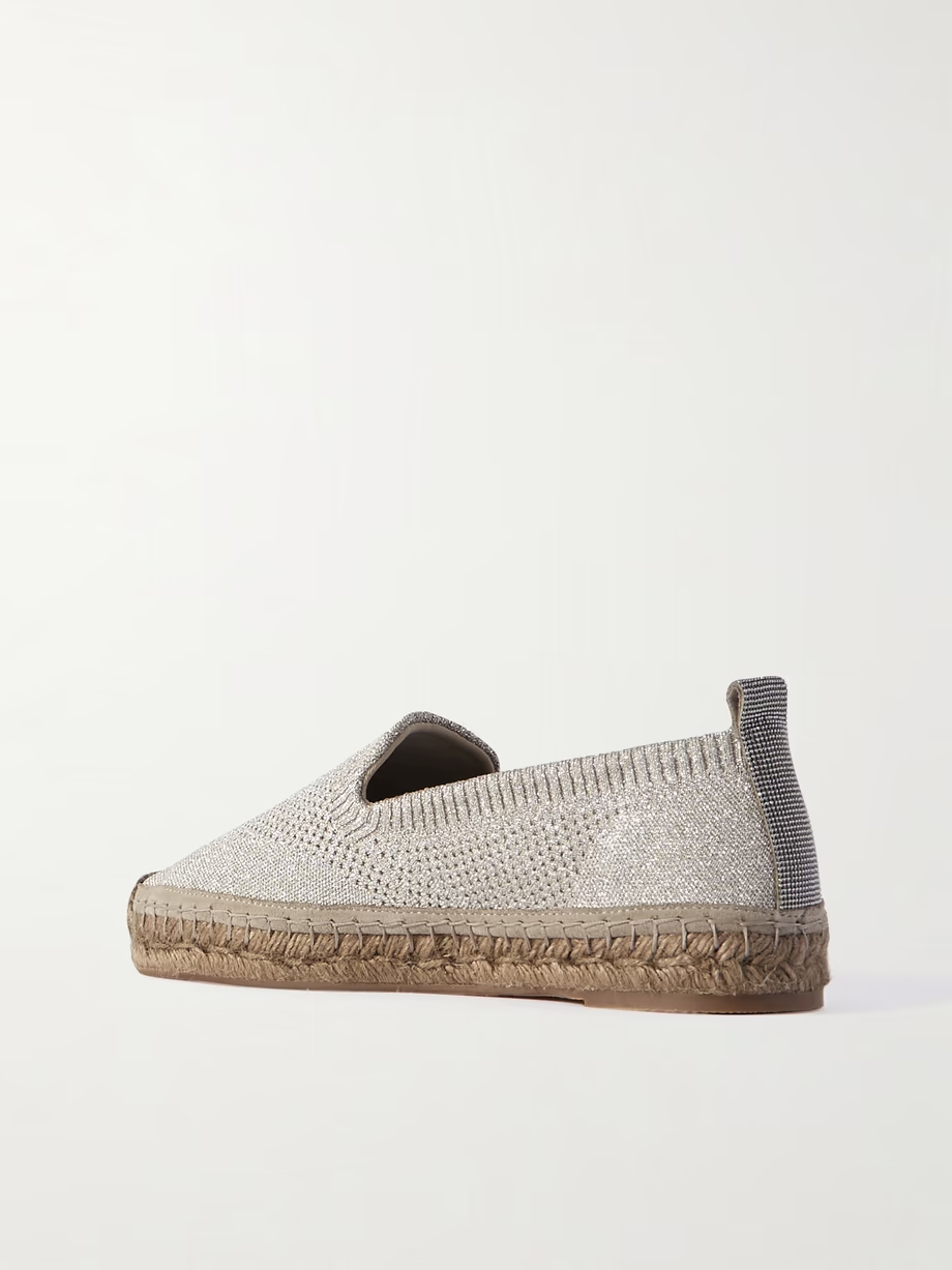 Metallic stretch-knit espadrilles Metallic stretch-knit espadrilles