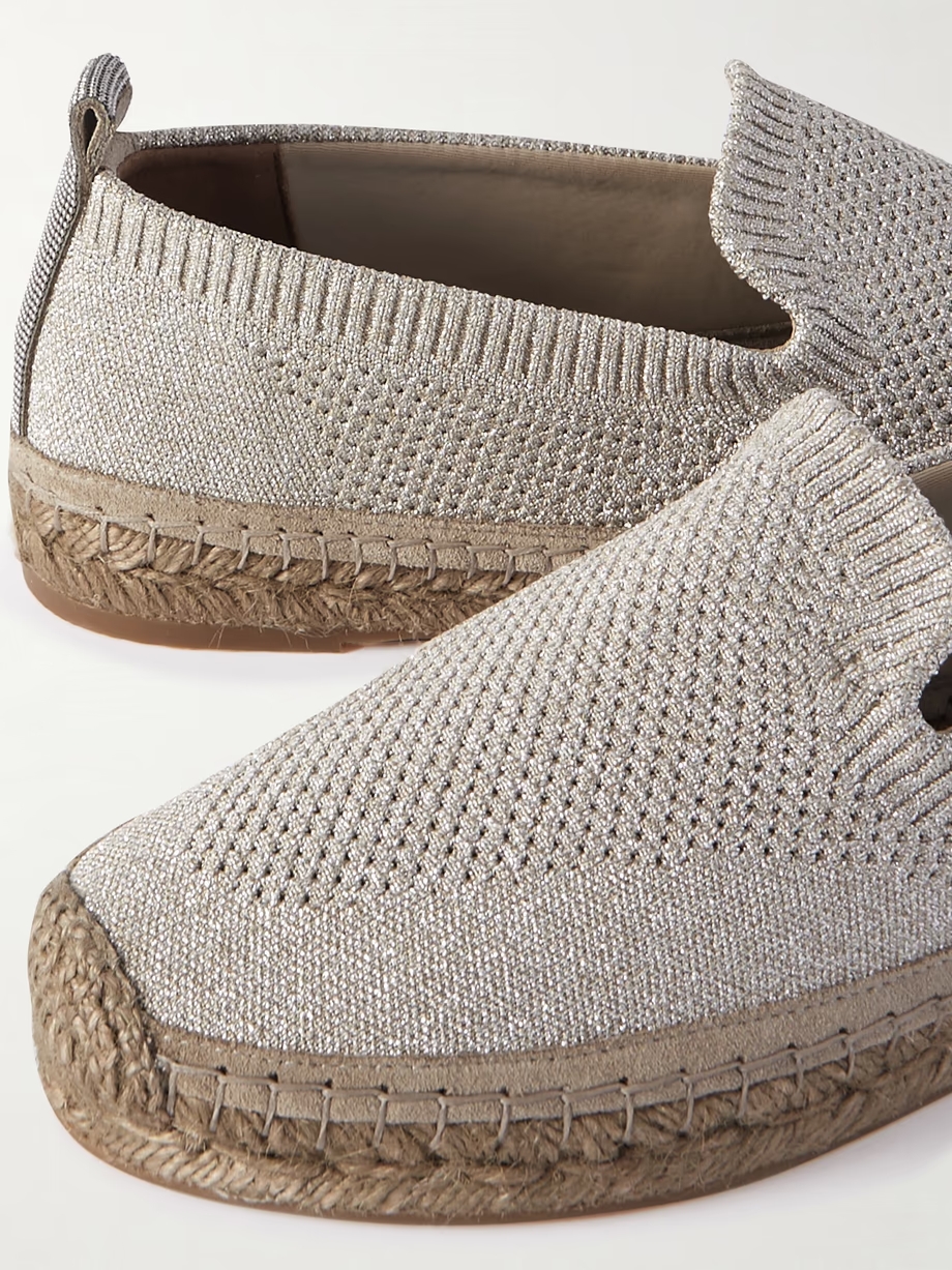 Metallic stretch-knit espadrilles Metallic stretch-knit espadrilles