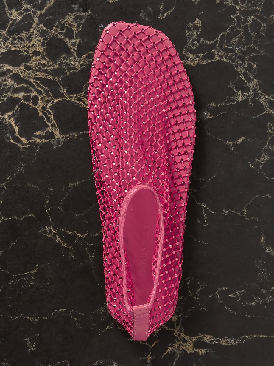 Minette crystal-embellished mesh ballet flats Minette crystal-embellished mesh ballet flats
