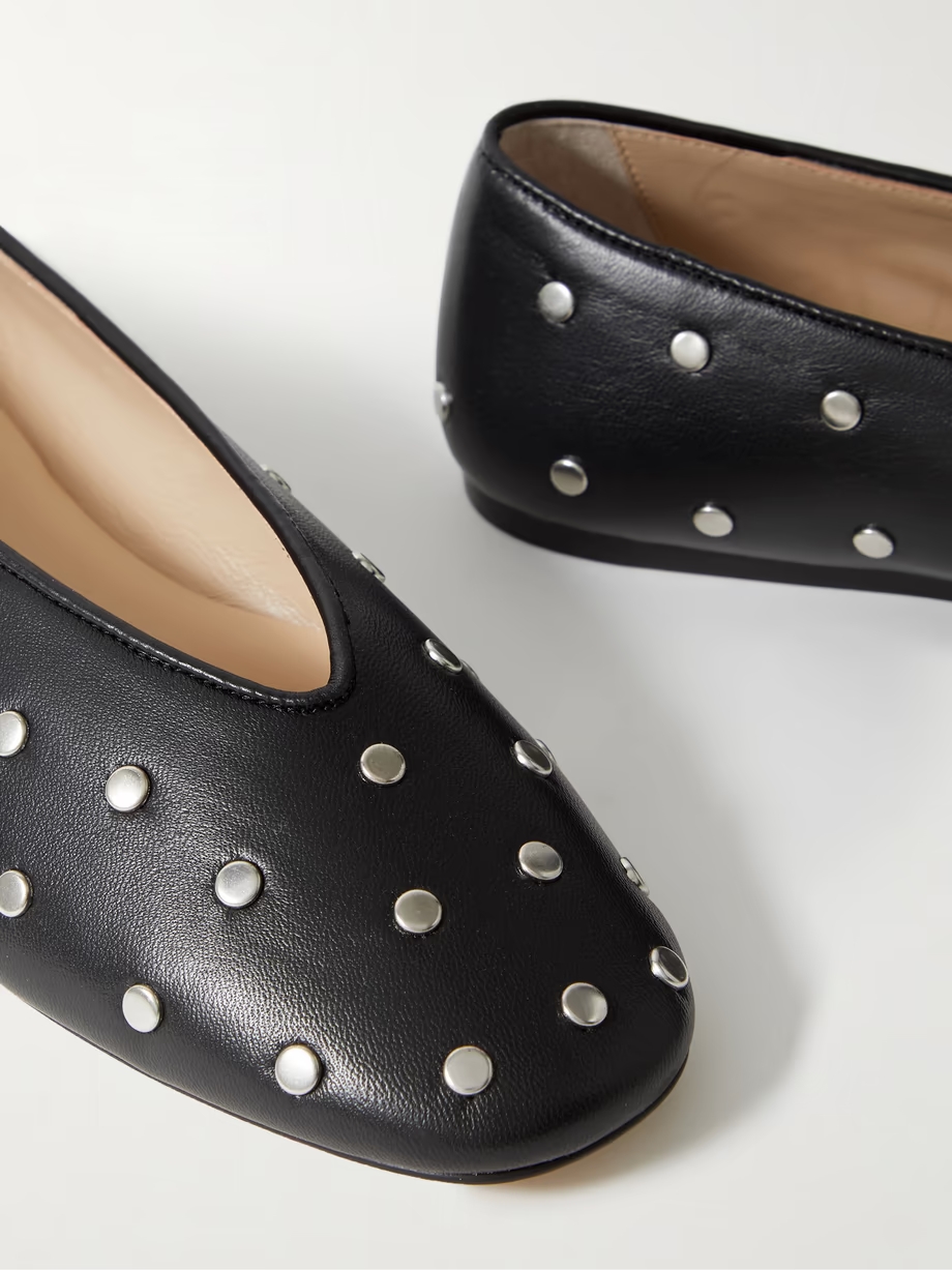 Regency studded leather ballet flats