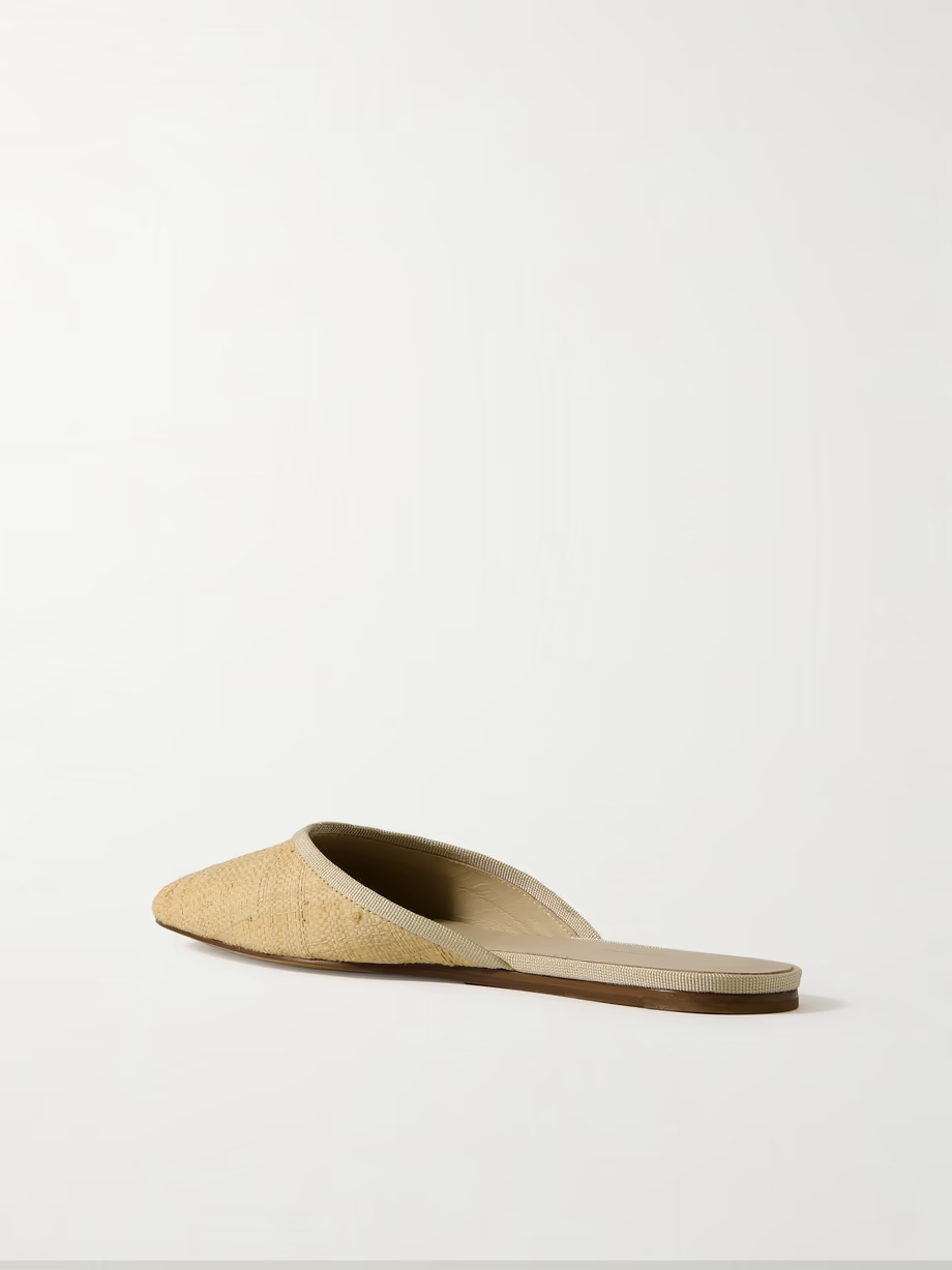 Regency grosgrain-trimmed raffia mules Regency grosgrain-trimmed raffia mules