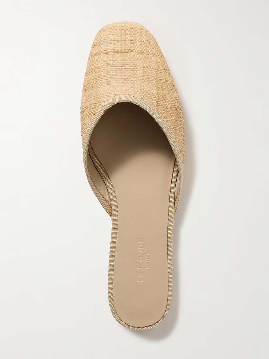 Regency grosgrain-trimmed raffia mules Regency grosgrain-trimmed raffia mules