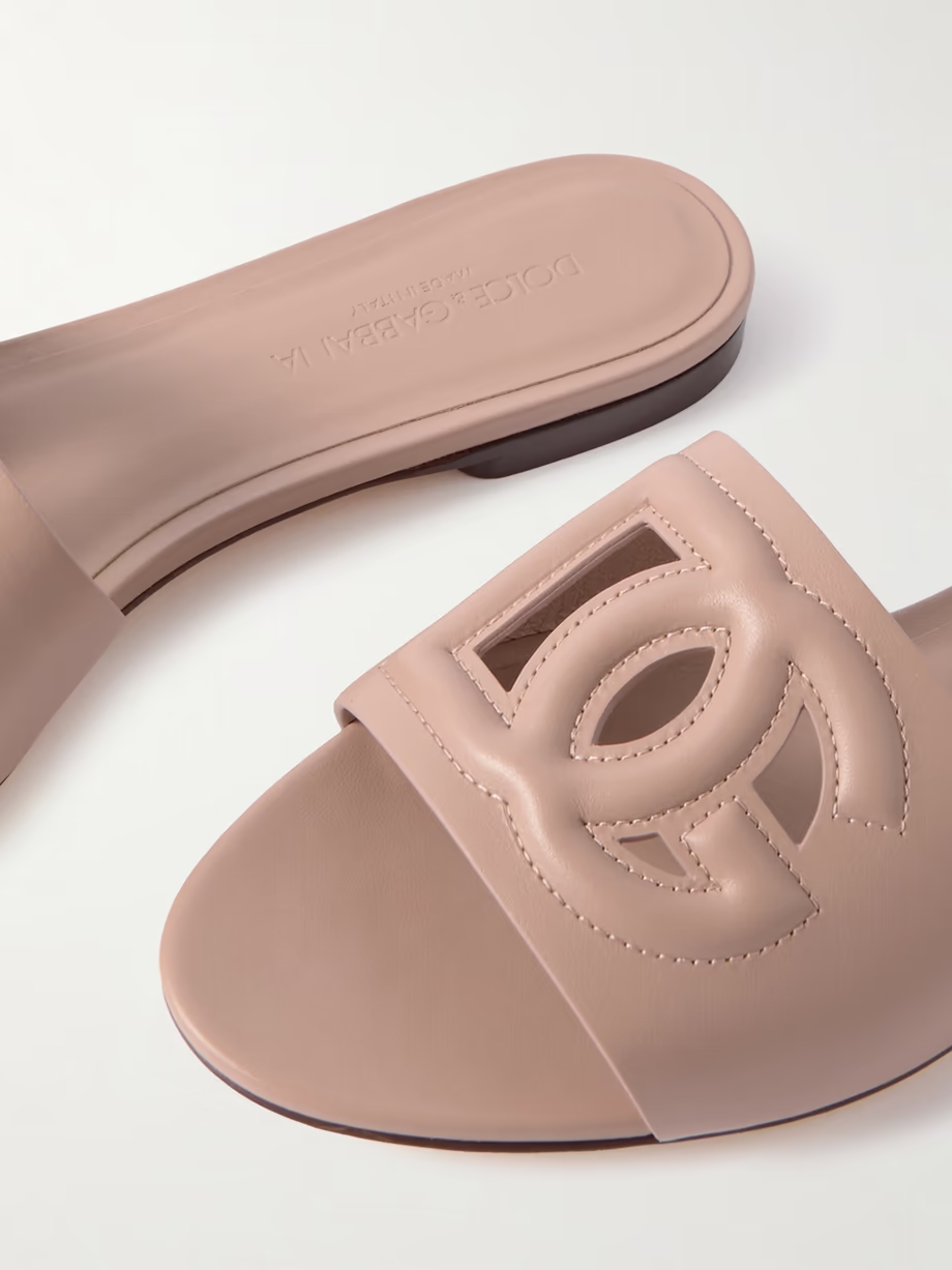 Bianca cutout leather slides