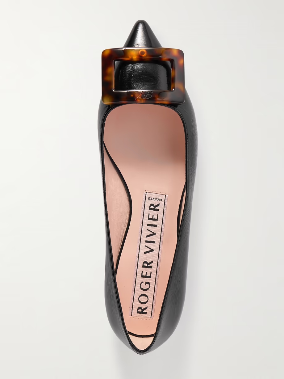 Gommettine buckled glossed crinkled-leather ballet flats Gommettine buckled glossed crinkled-leather ballet flats