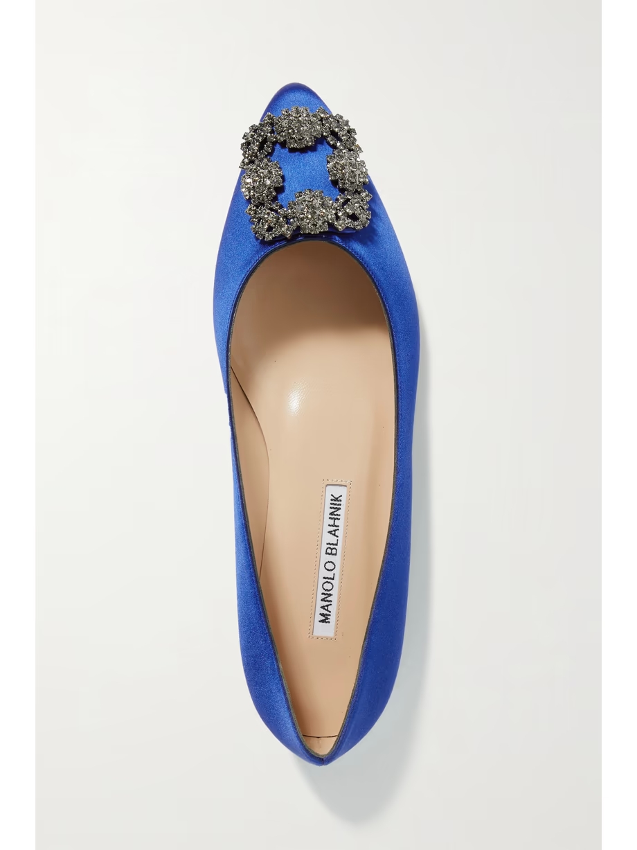 Hangisi embellished satin point-toe flats