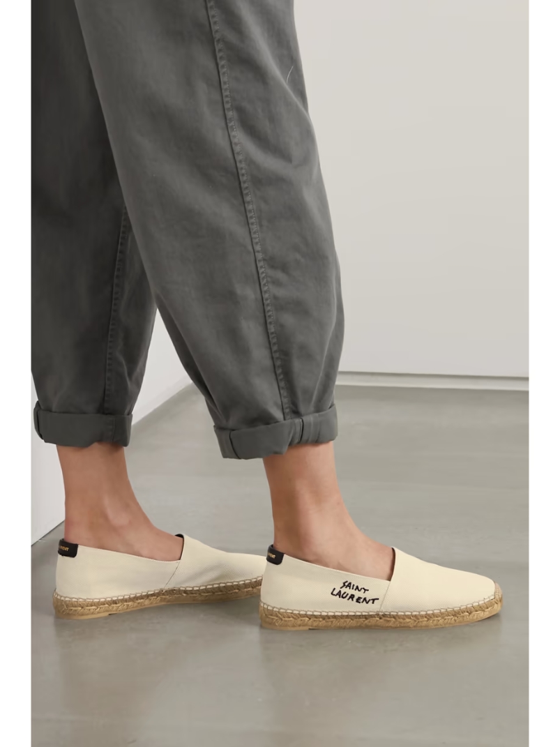 Logo-embroidered canvas espadrilles Logo-embroidered canvas espadrilles