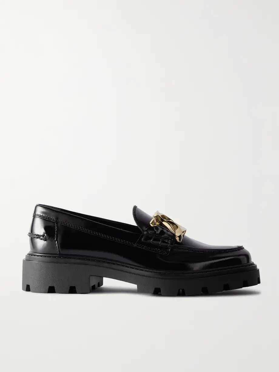 Gomma Pesante embellished glossed-leather loafers Gomma Pesante embellished glossed-leather loafers