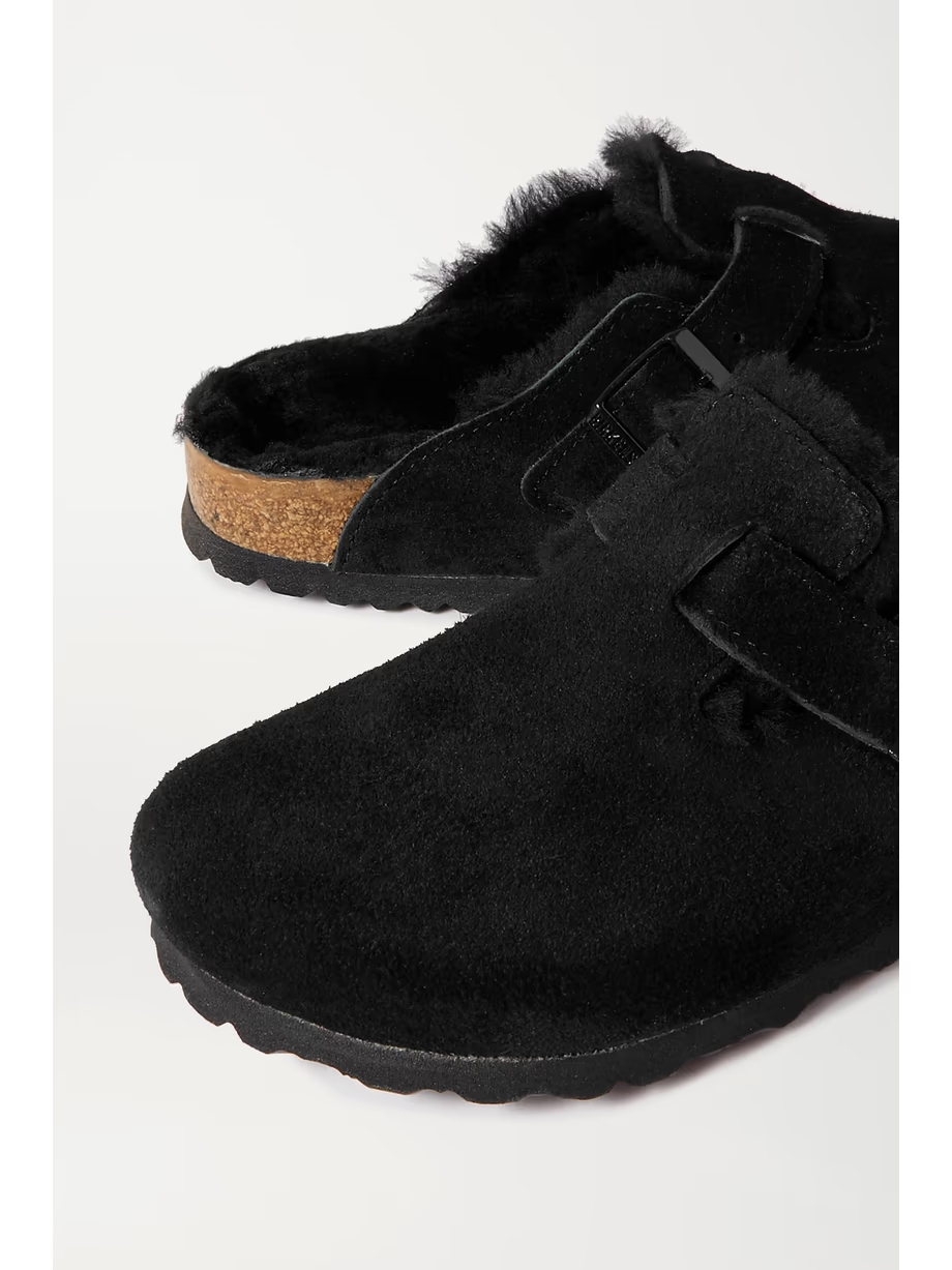 Boston shearling-lined suede slippers