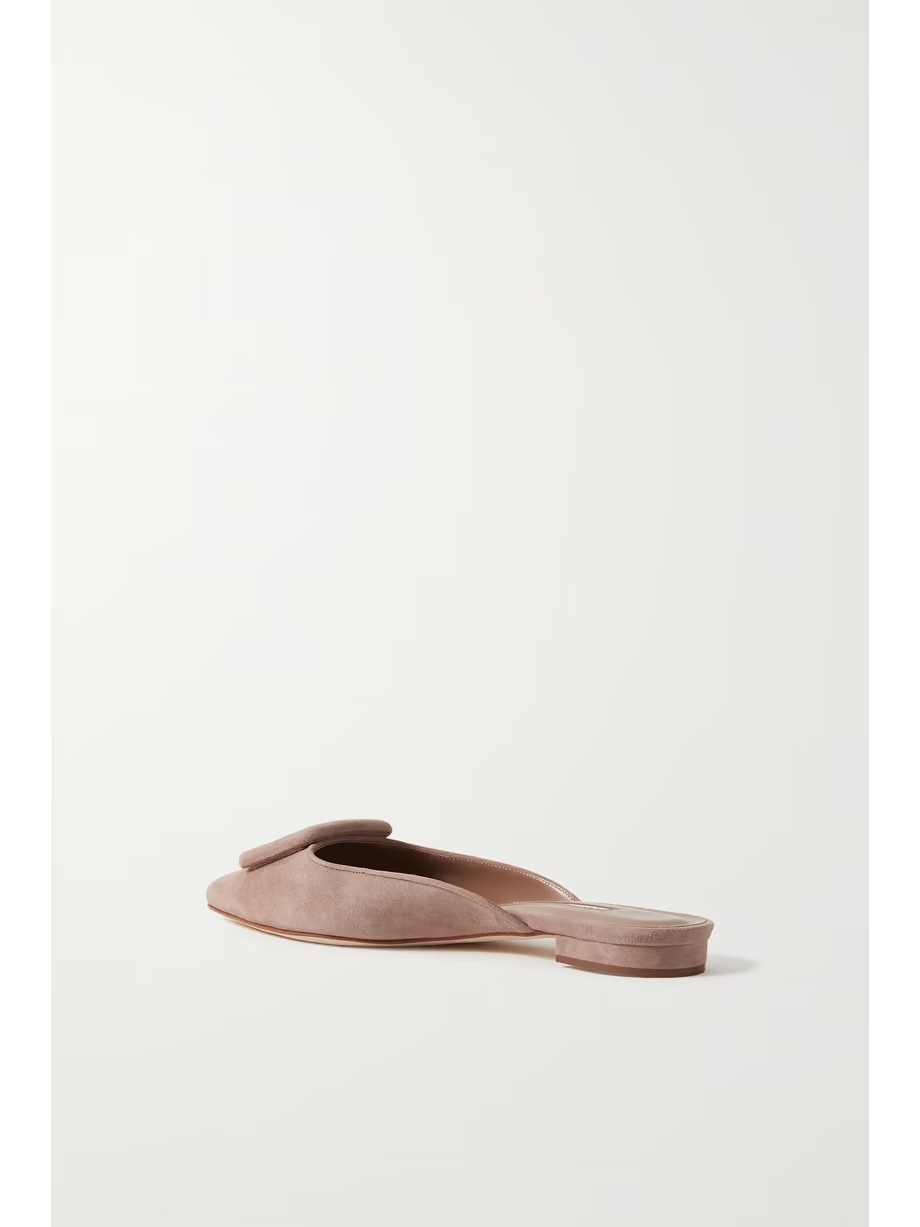 Maysale buckled suede point-toe flats