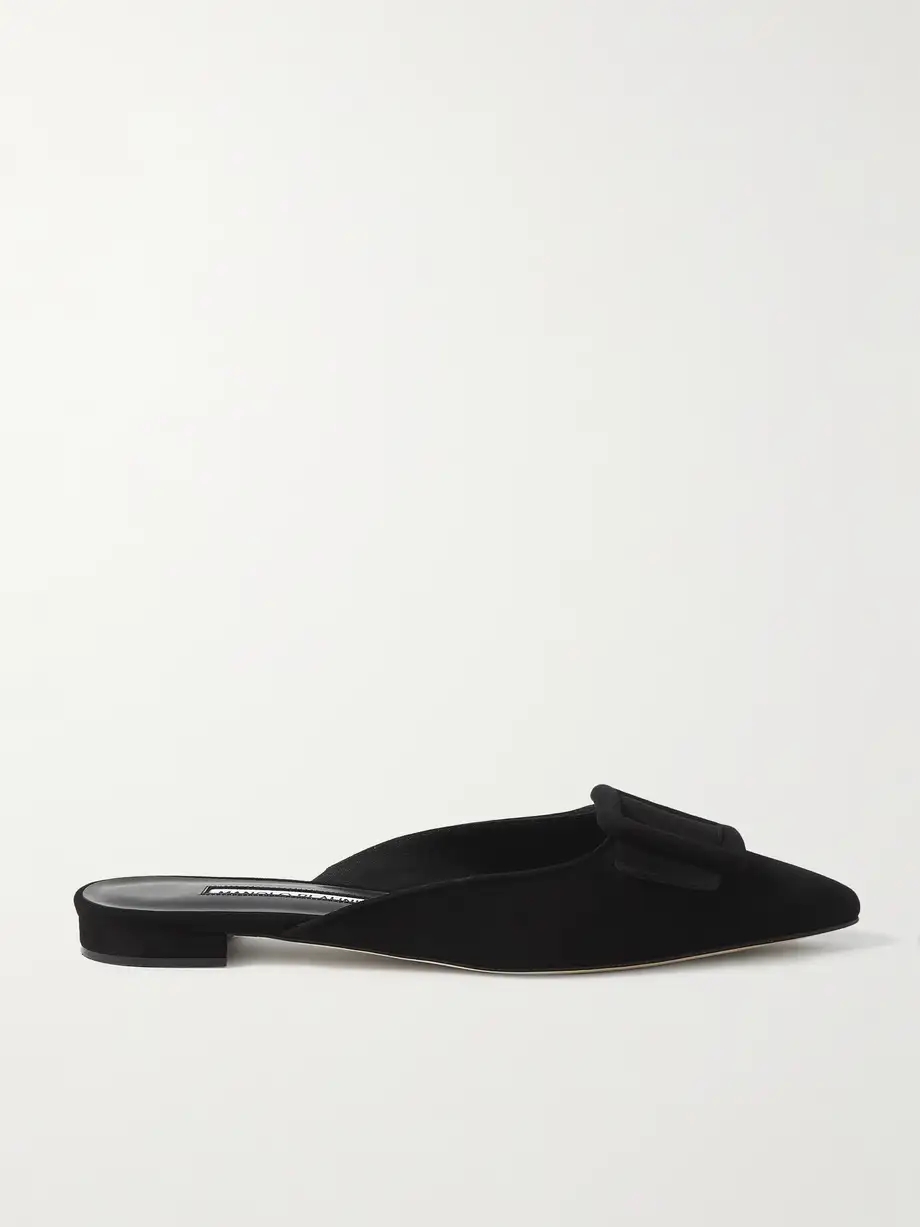 Maysale buckled suede point-toe flats Maysale buckled suede point-toe flats