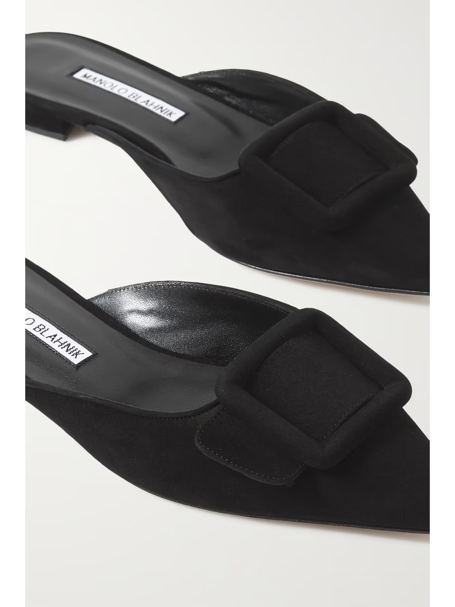 Maysale buckled suede point-toe flats Maysale buckled suede point-toe flats