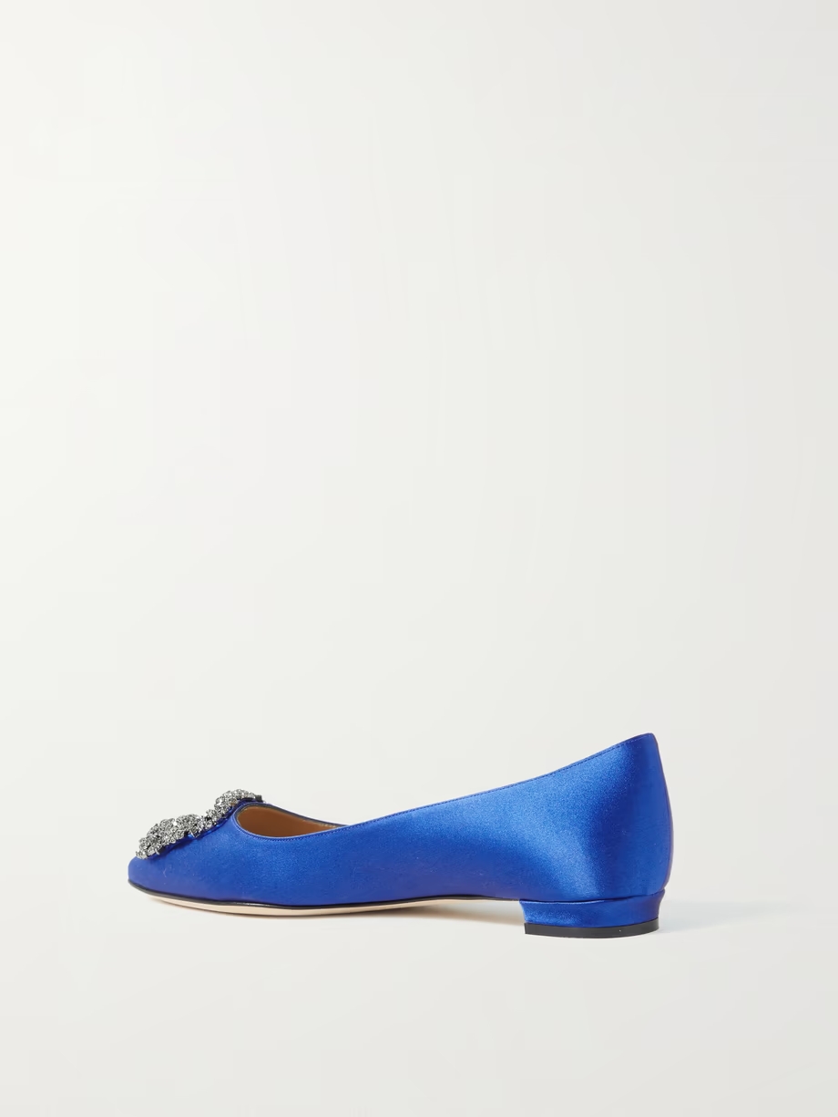 Hangisi embellished satin point-toe flats