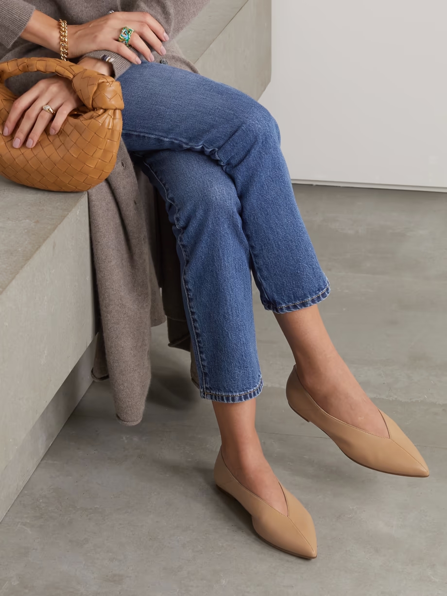 Moa leather point-toe flats