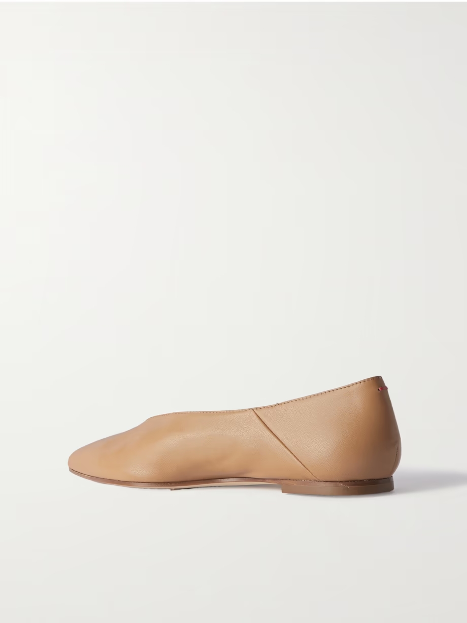 Moa leather point-toe flats