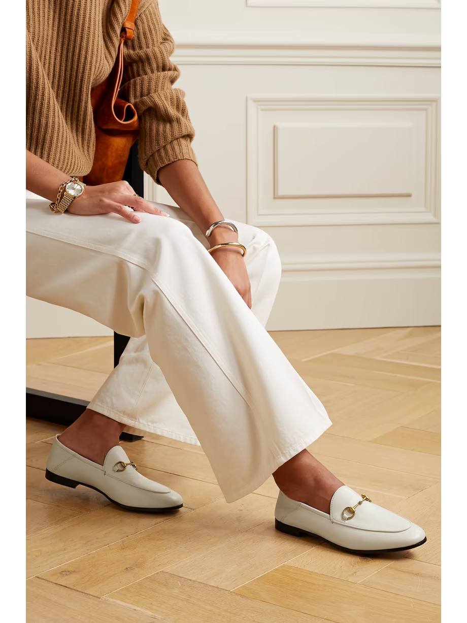 Brixton horsebit-detailed leather collapsible-heel loafers Brixton horsebit-detailed leather collapsible-heel loafers