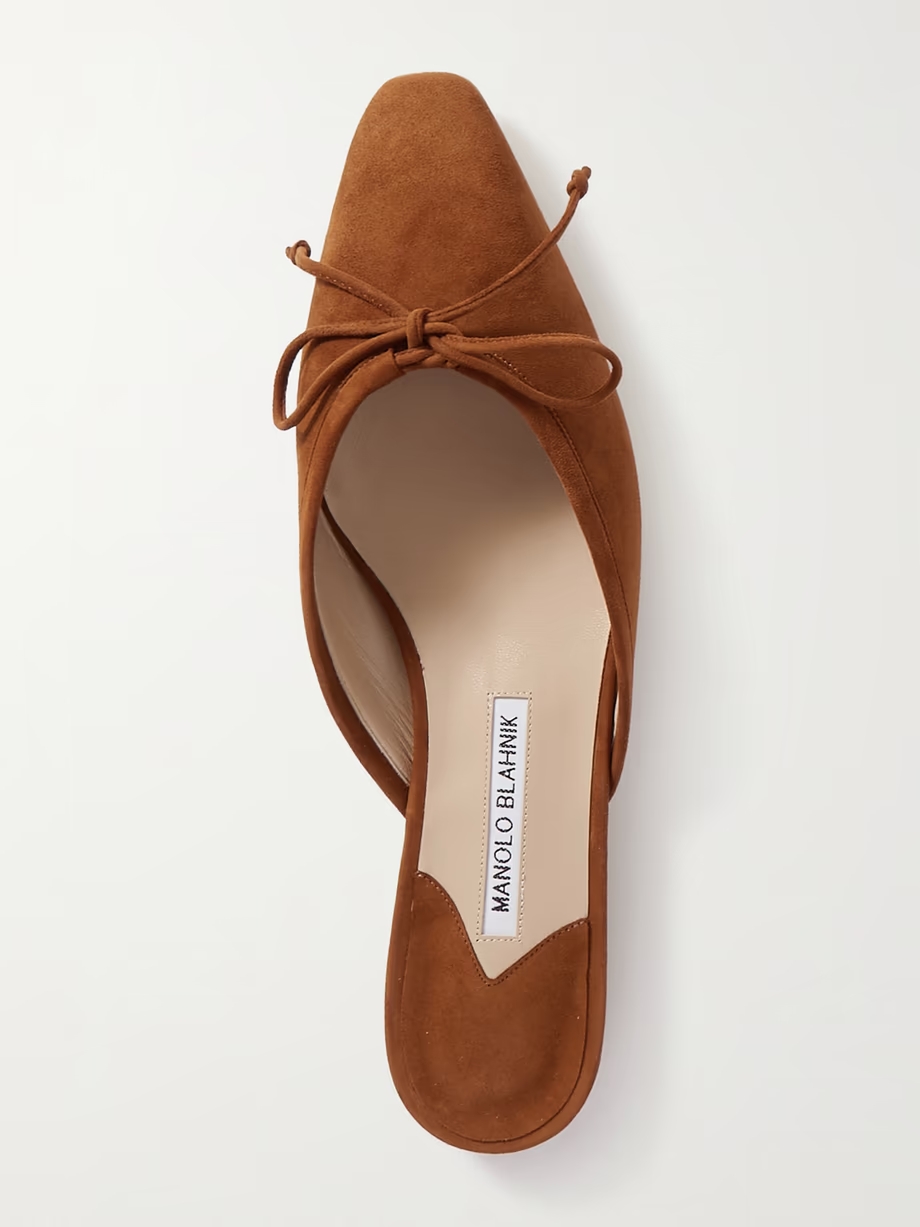 Ballerimu bow-detailed suede mules Ballerimu bow-detailed suede mules