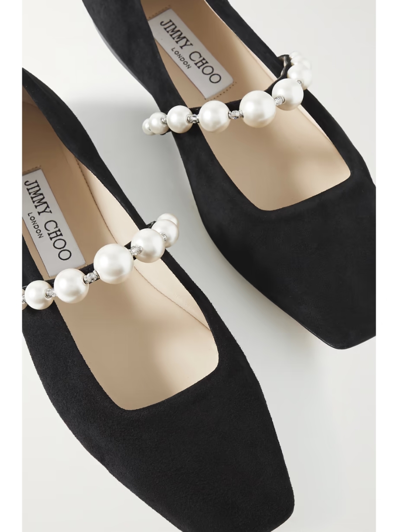 Ade embellished suede ballet flats