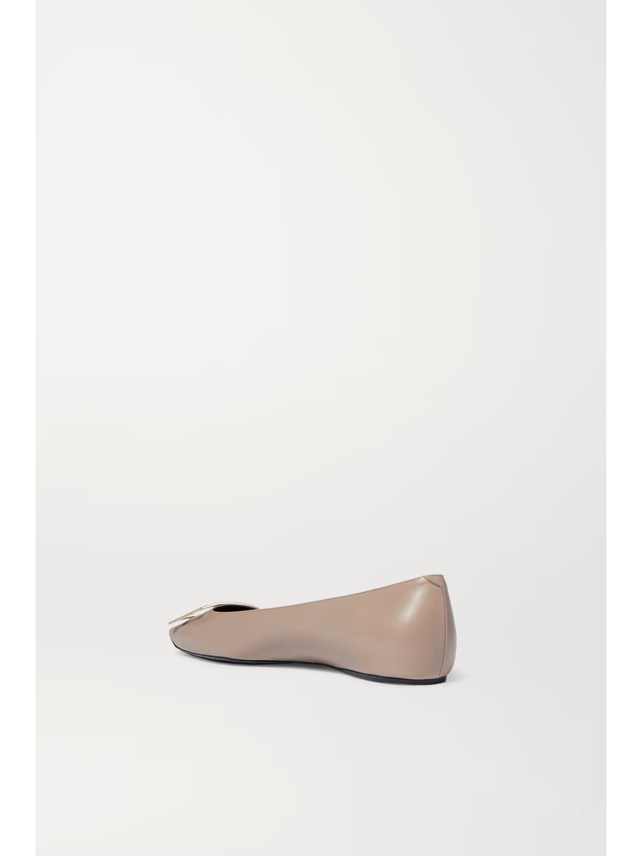 Quadrata Trompette embellished leather ballet flats