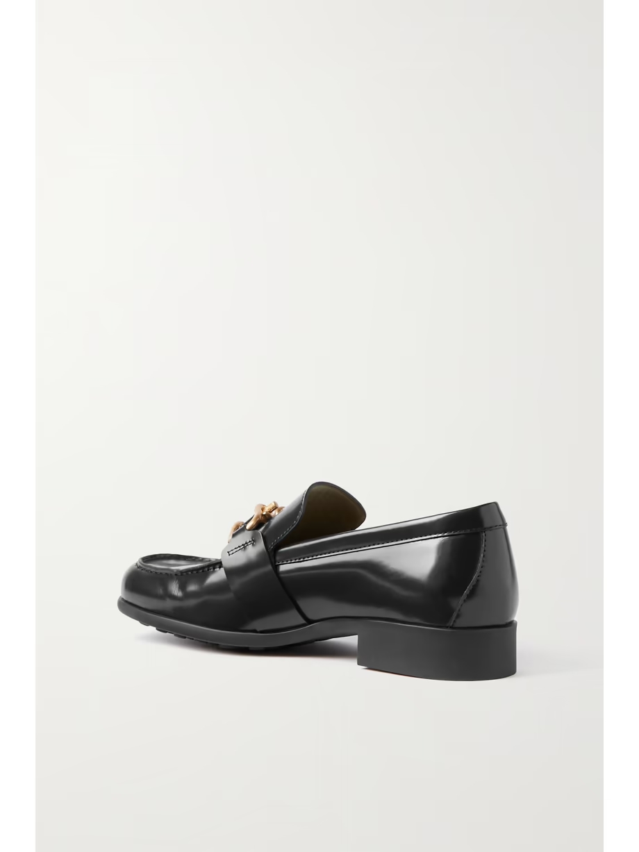 Embellished patent-leather loafers