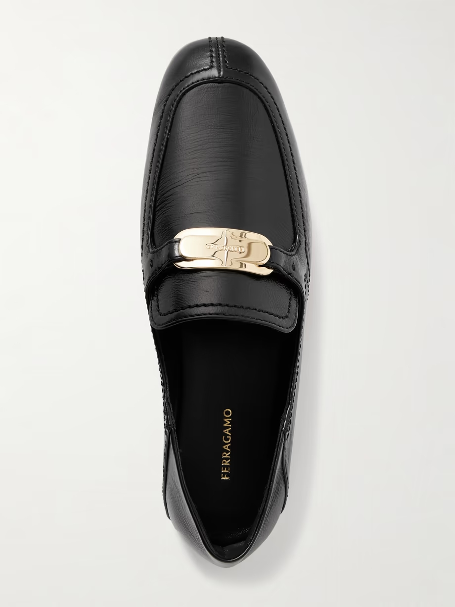 Elaine collapsible-heel embellished leather loafers Elaine collapsible-heel embellished leather loafers