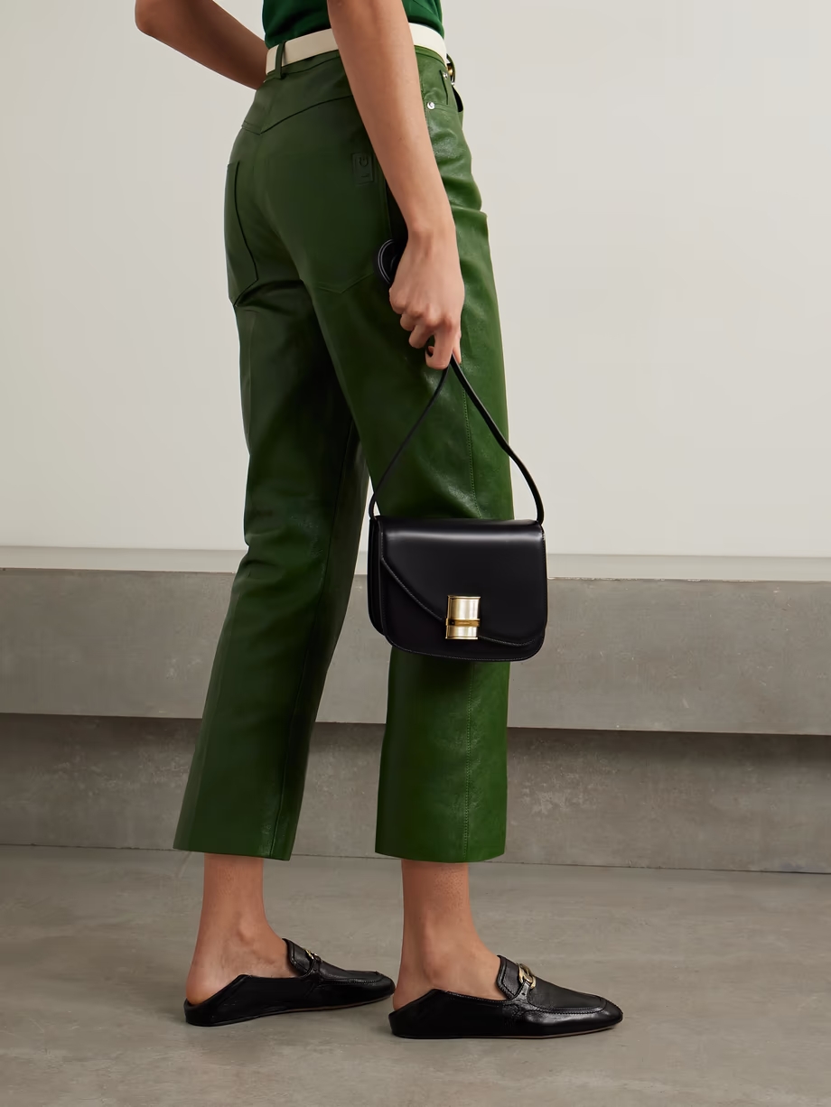 Elaine collapsible-heel embellished leather loafers Elaine collapsible-heel embellished leather loafers