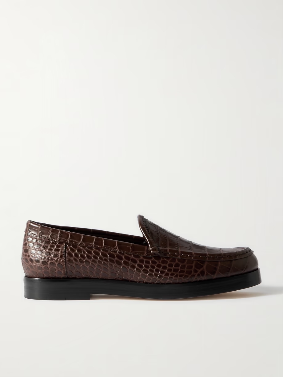 Dinelio croc-effect leather loafers