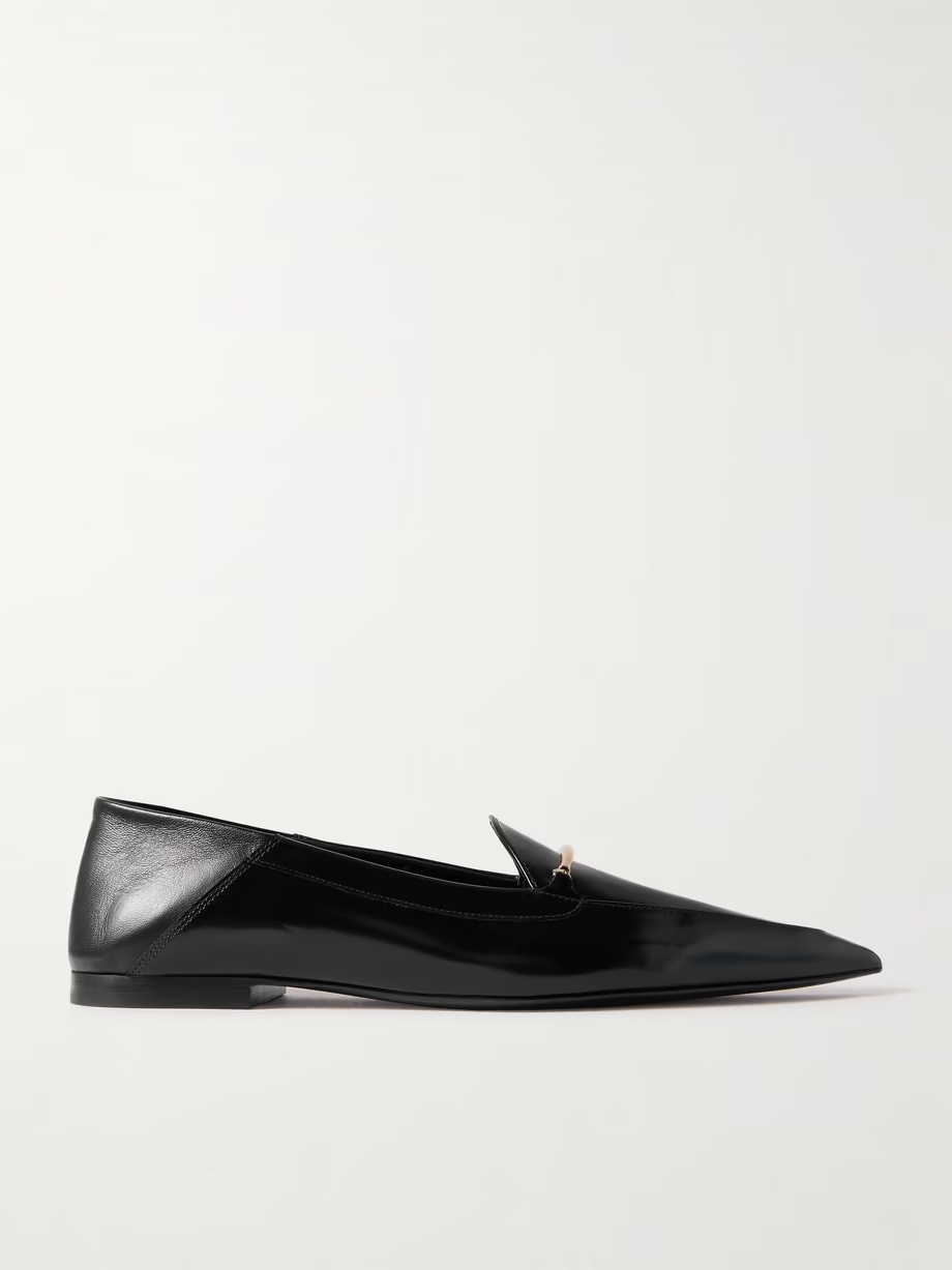 Morsetto embellished leather point-toe loafers