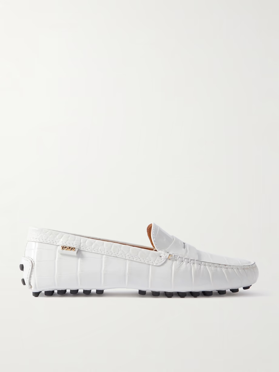 Gommino croc-effect leather loafers Gommino croc-effect leather loafers