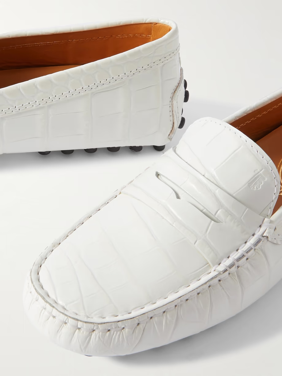 Gommino croc-effect leather loafers Gommino croc-effect leather loafers