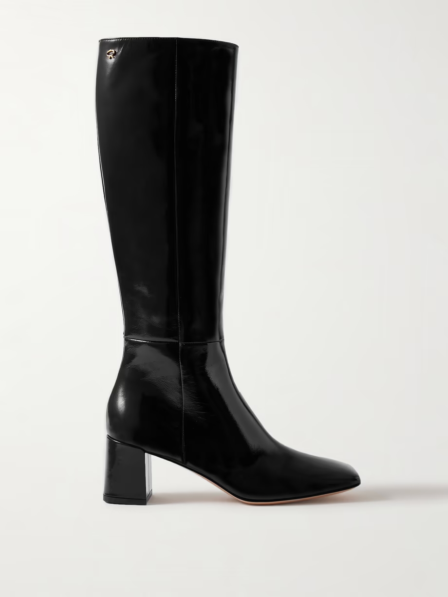 Nuit 55 patent-leather knee boots