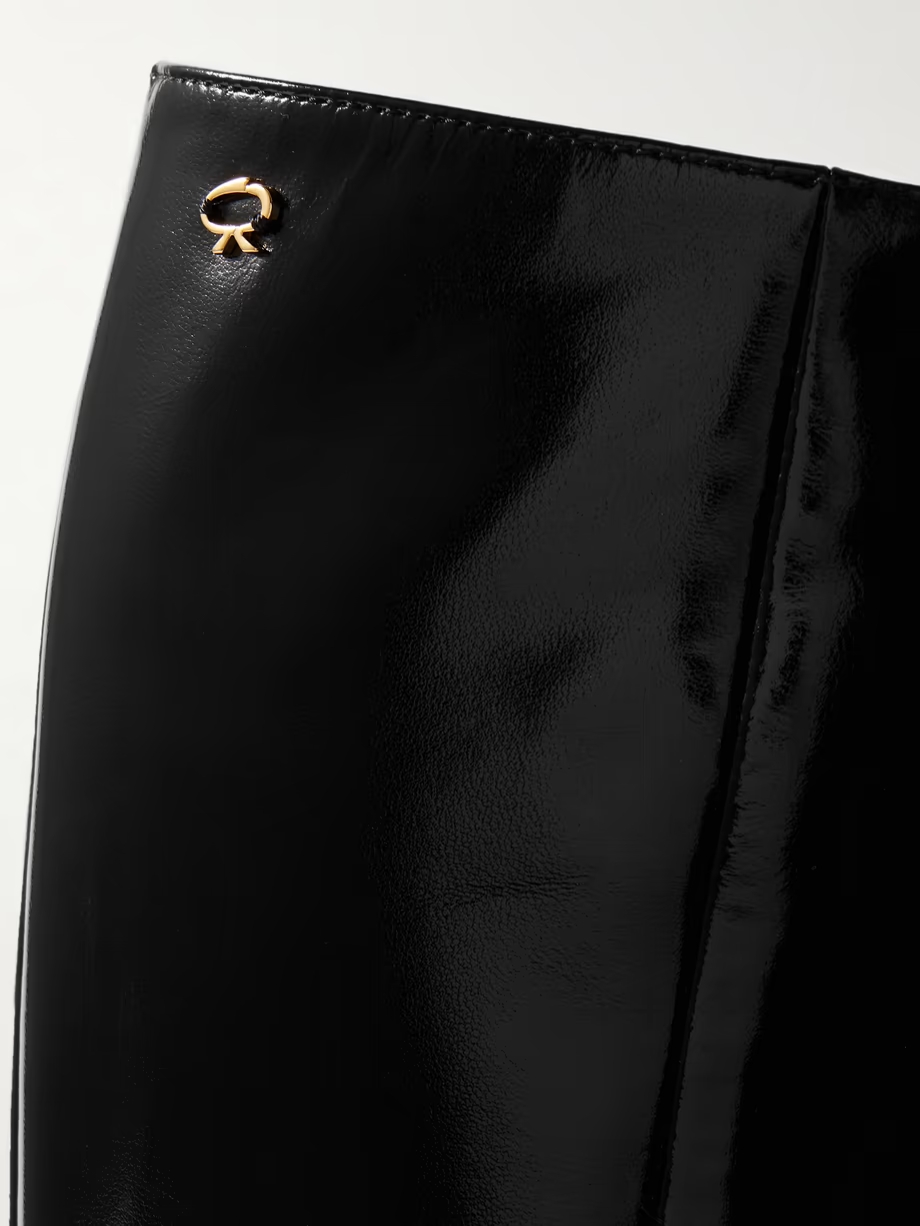 Nuit 55 patent-leather knee boots