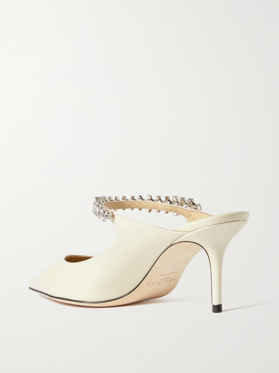 Bing 65 crystal-embellished patent-leather mules