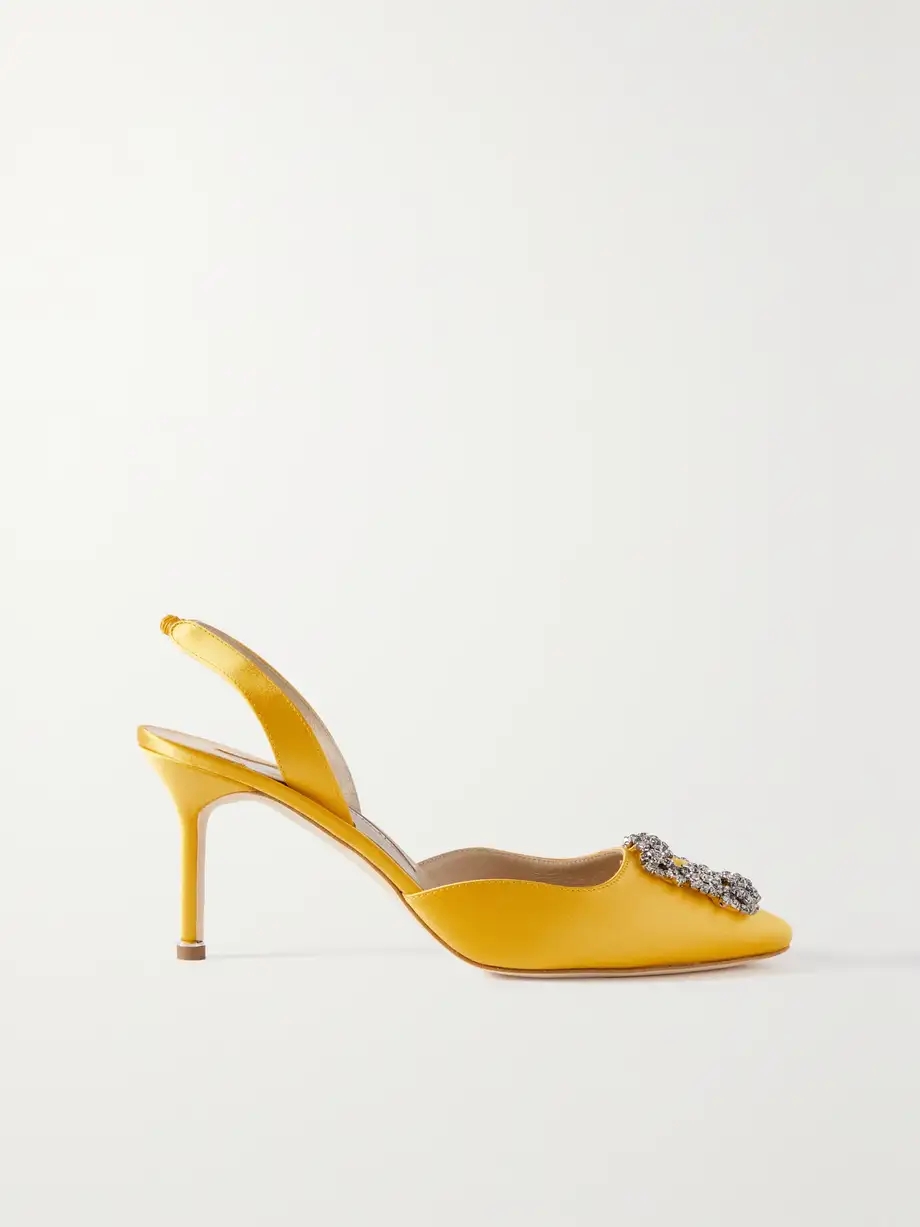 Hangisli 70 embellished satin slingback pumps Hangisli 70 embellished satin slingback pumps