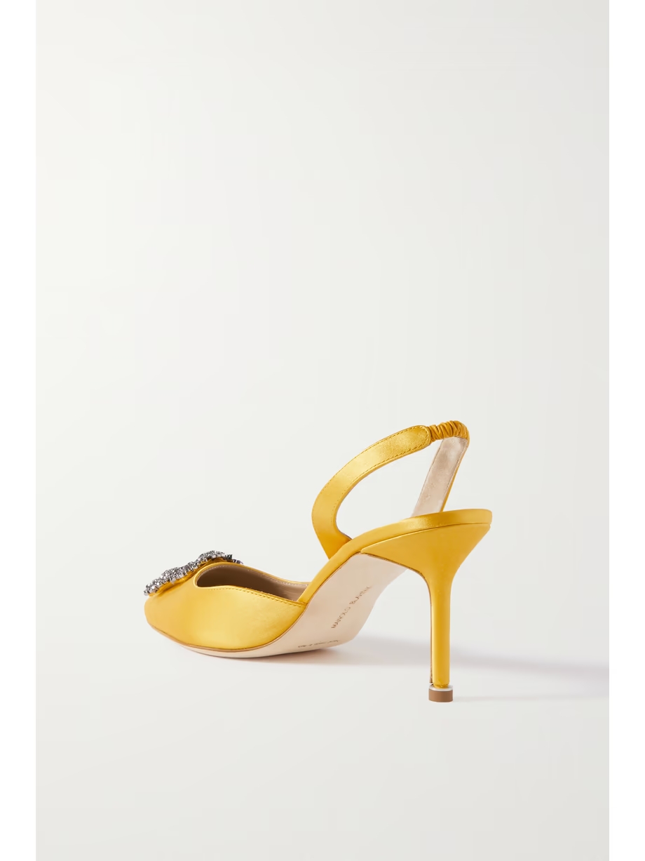 Hangisli 70 embellished satin slingback pumps Hangisli 70 embellished satin slingback pumps
