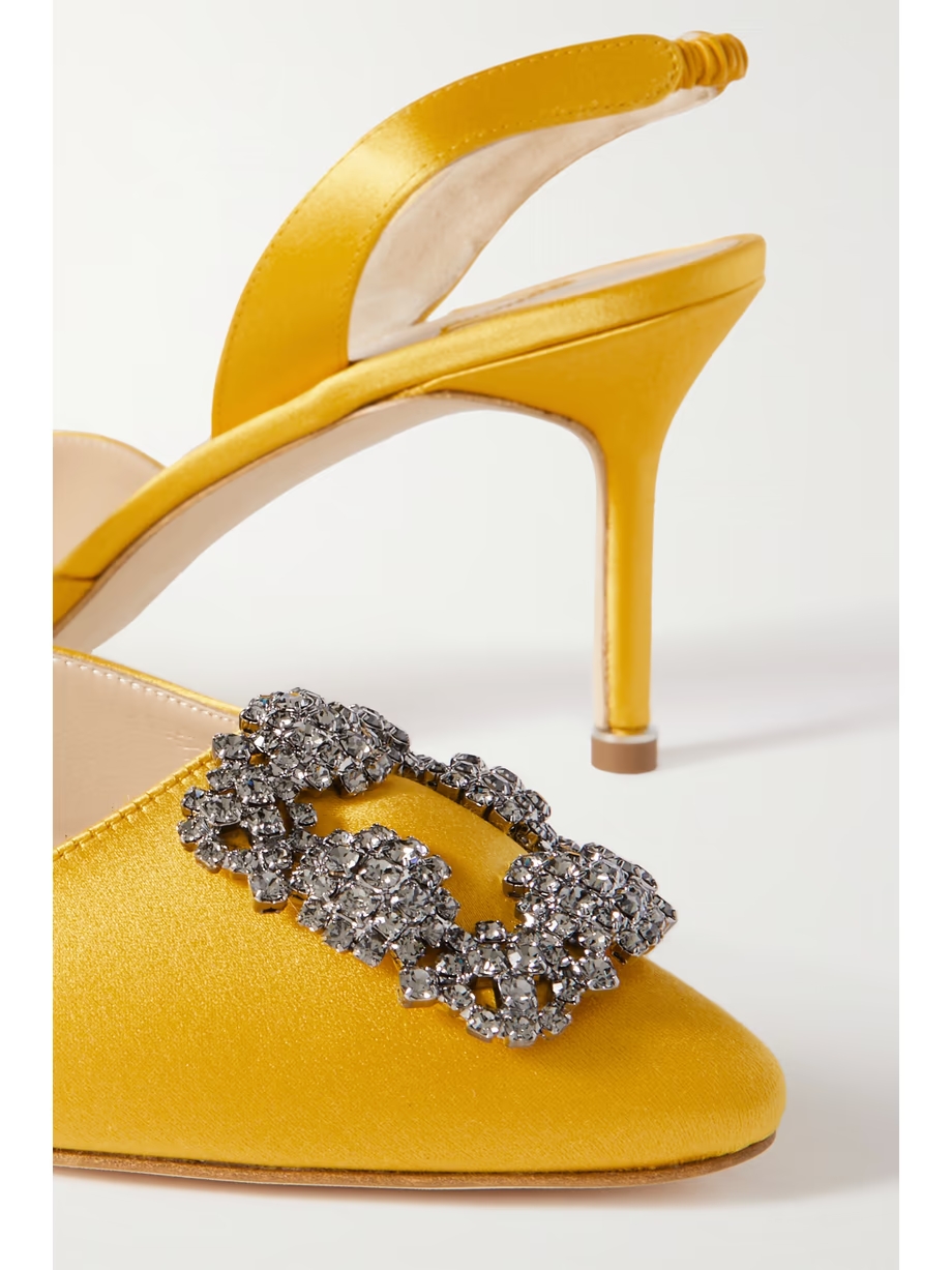 Hangisli 70 embellished satin slingback pumps Hangisli 70 embellished satin slingback pumps