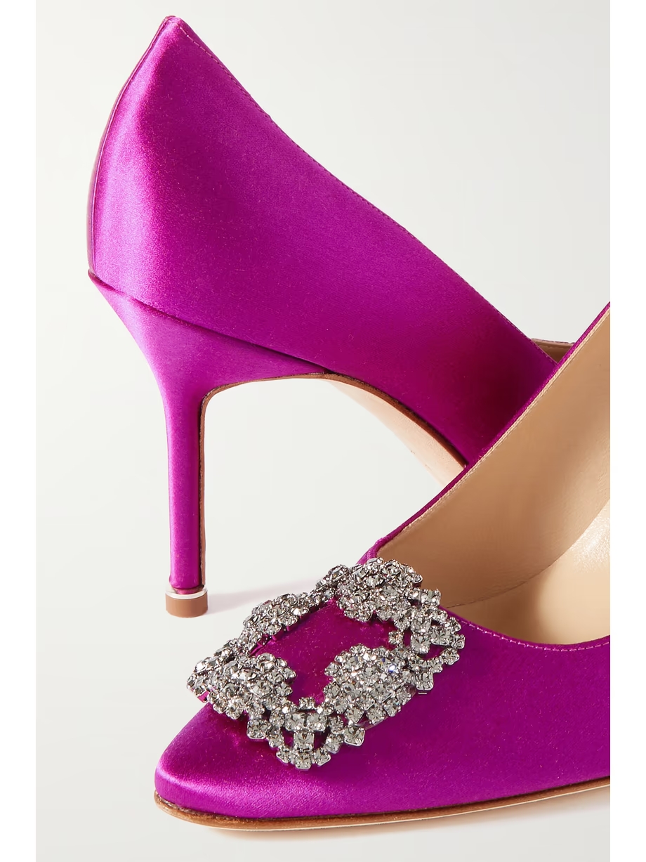 Hangisi 90 crystal-embellished satin pumps