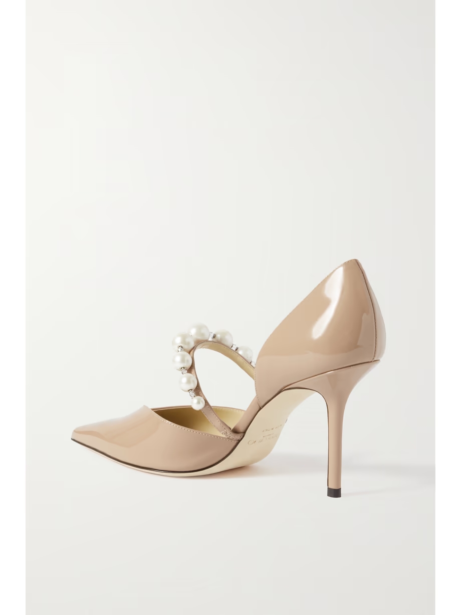 Aurelie 85 embellished patent-leather point-toe pumps Aurelie 85 embellished patent-leather point-toe pumps